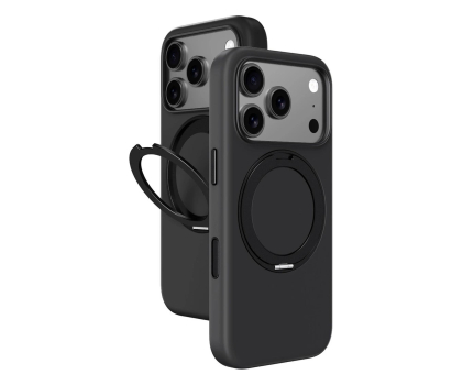 Etui do telefonów AmazingThing Cloudie na iPhone 17 Pro Max z podstawką - czarne